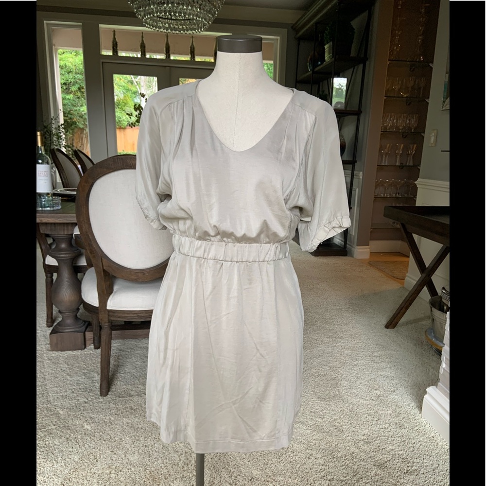 NWOT J Crew taupe silk mini dress